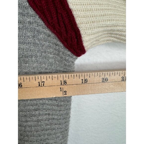 BLDWN Wool Cashmere blend color block sweater grey sz M - Picture 4 of 7